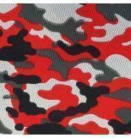 Camouflage Print Dimple Mesh Red